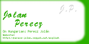 jolan perecz business card